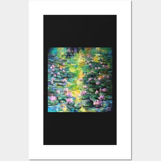 Sunset on Lilly pond Posters and Art